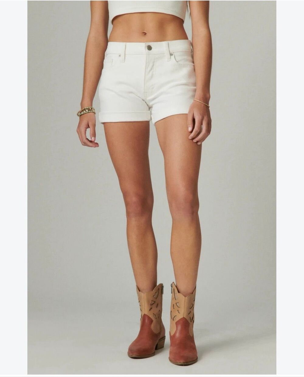 AG Adriano Goldschmied White Hailey Ex Boyfriend Rollup Shorts Size 27 NWOT